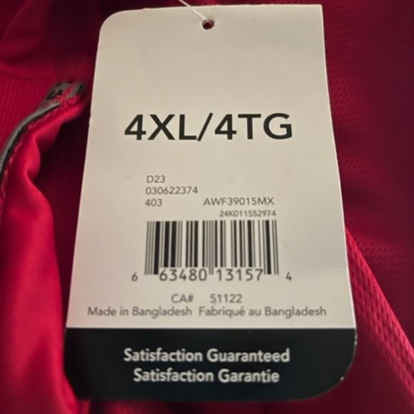 Athletic Works Red Long-Sleeve Dri-More Shirt Mens Size 4XL NWT - Picture 7 of 8
